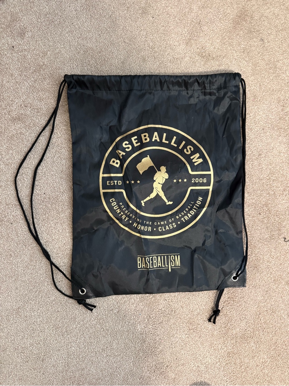Limited edition baseball drawstring bag